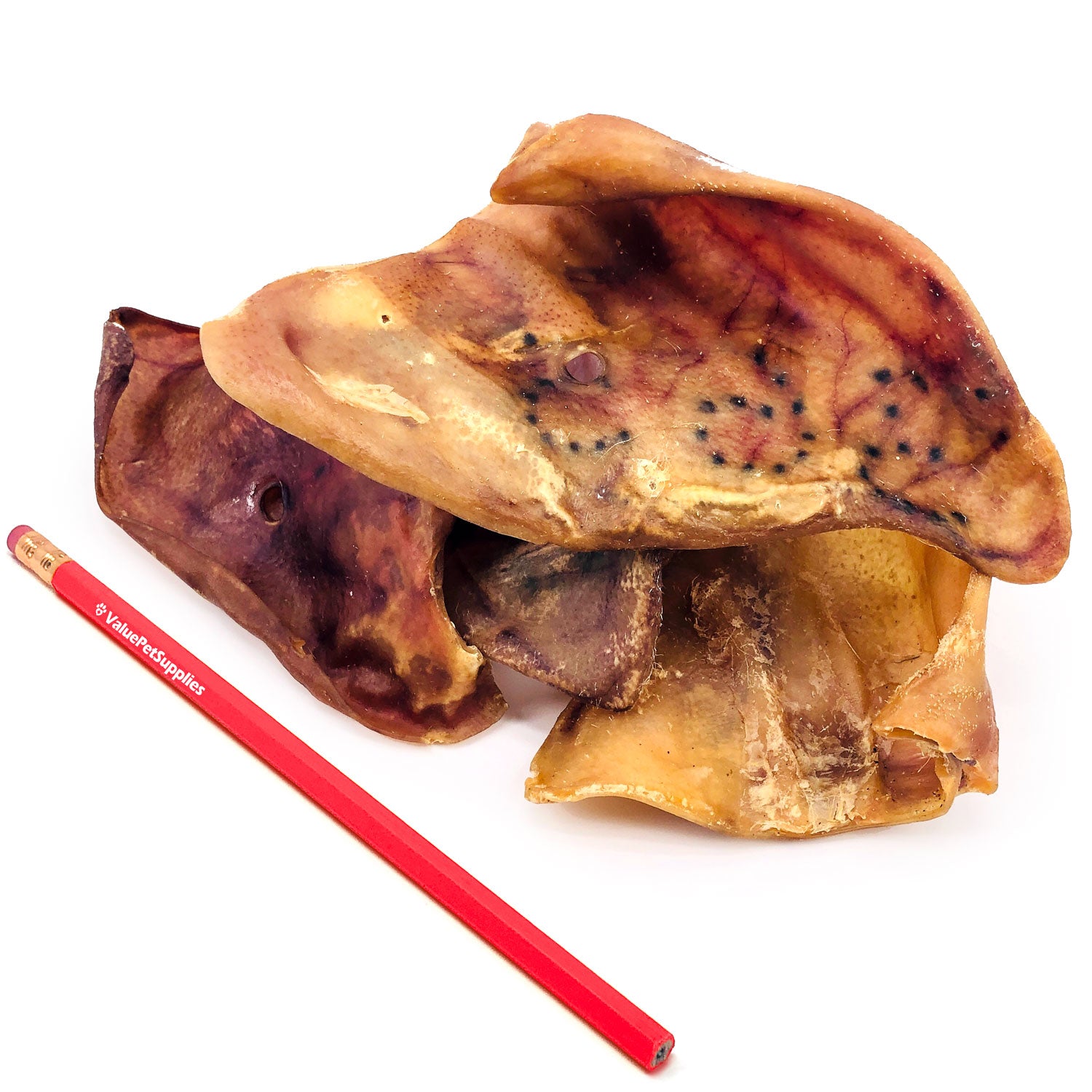 ValueBull Whole Pig Ears for Dogs, 100% Pork Chews, 20 Pound Bulk Pack - Ears - 20 Pound