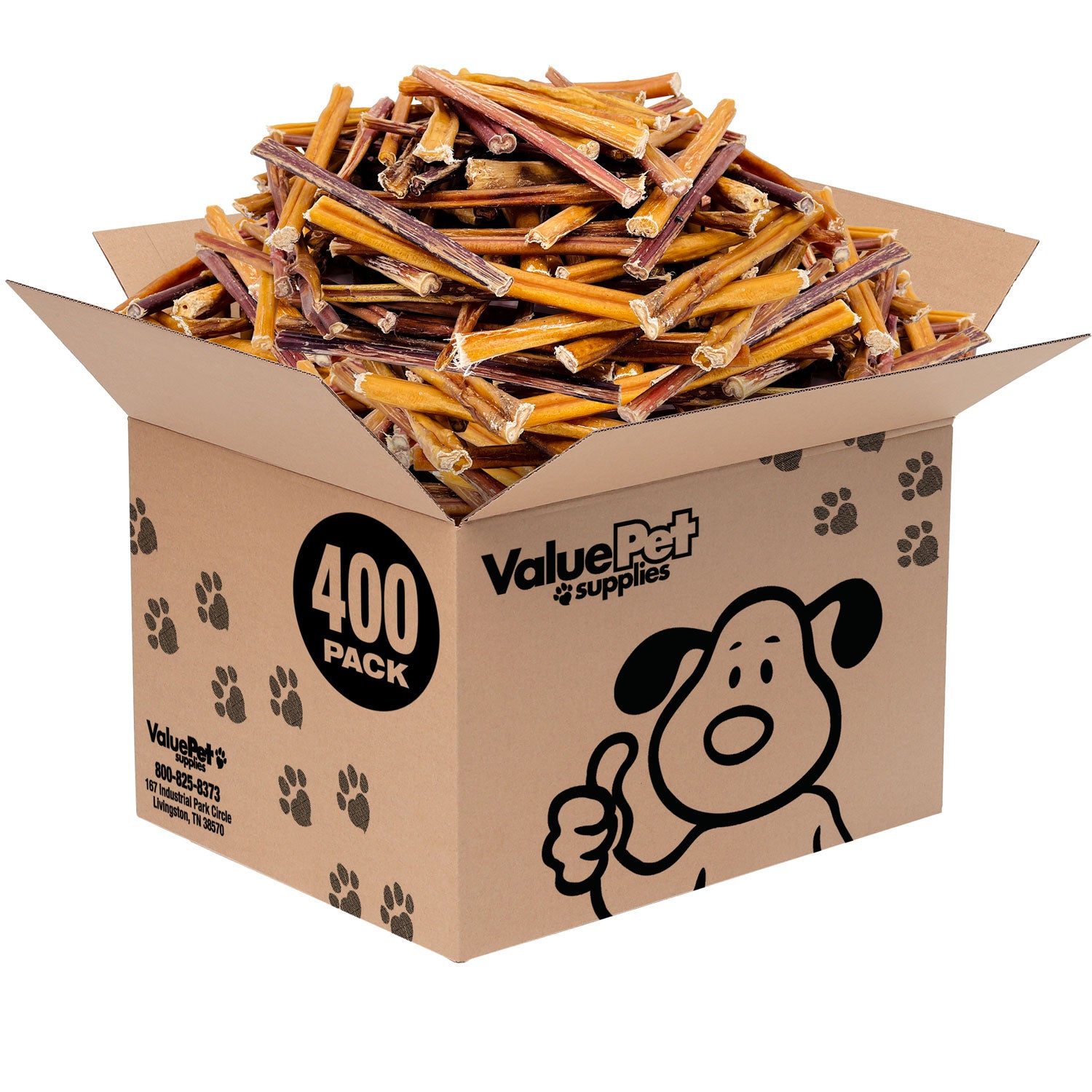 ValueBull Bully Sticks for Small Dogs, Extra Thin 6 Inch, 400 Count Wholesale Pack - 400 Sticks