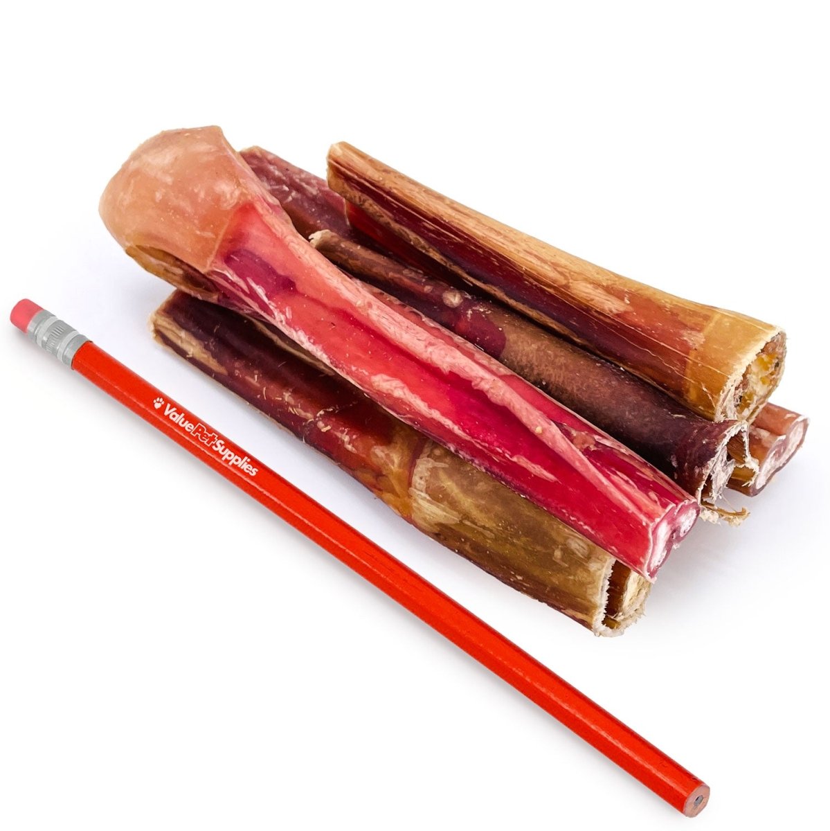 ValueBull Bully Sticks for Large Dogs, Thick 4-6 Inch, Varied Shapes, 100 Count - Valuepetsupplies