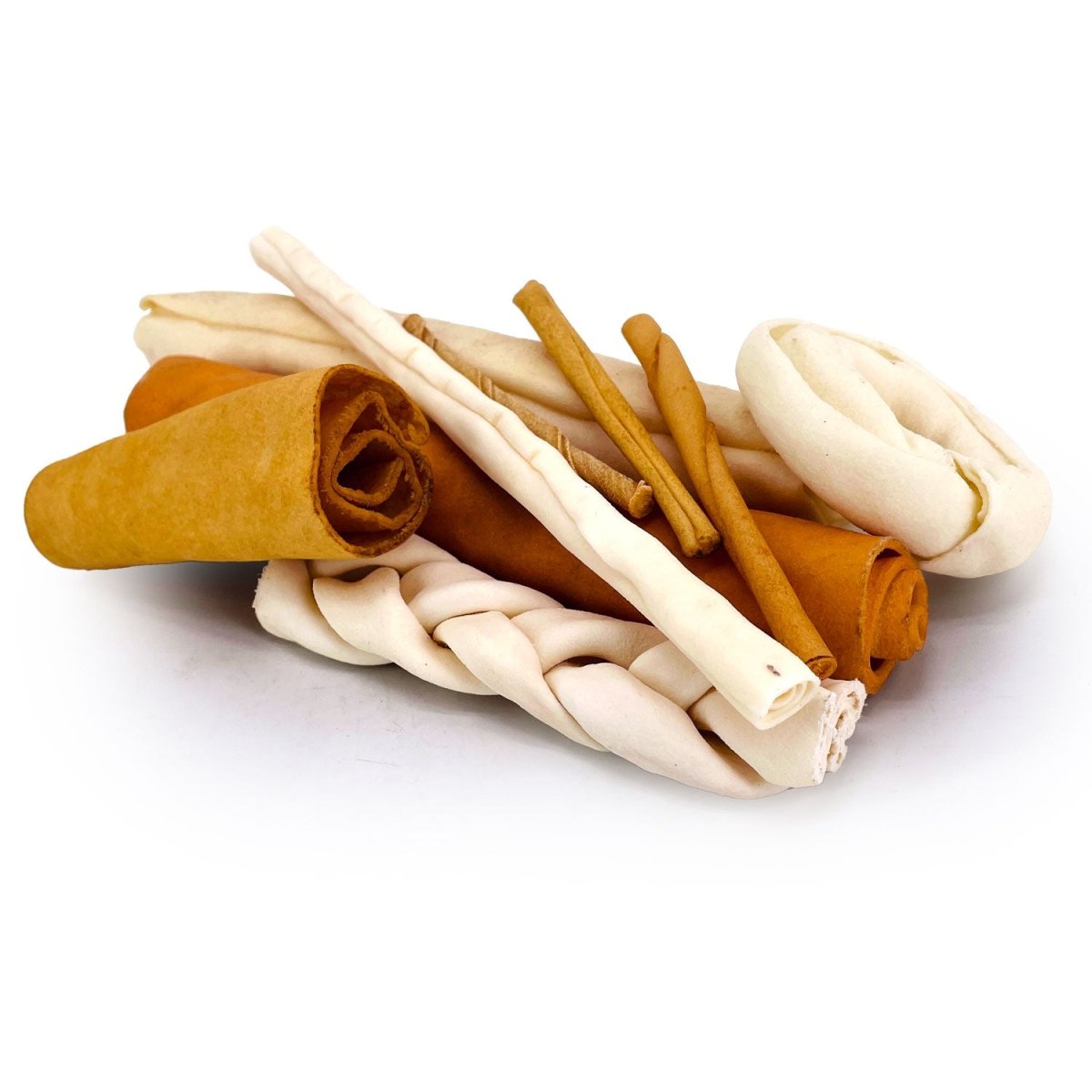 ValueBull USA Rawhide, Varied Mix of Fun Shapes for Dogs, 5 Pound Bulk Pack - Valuepetsupplies