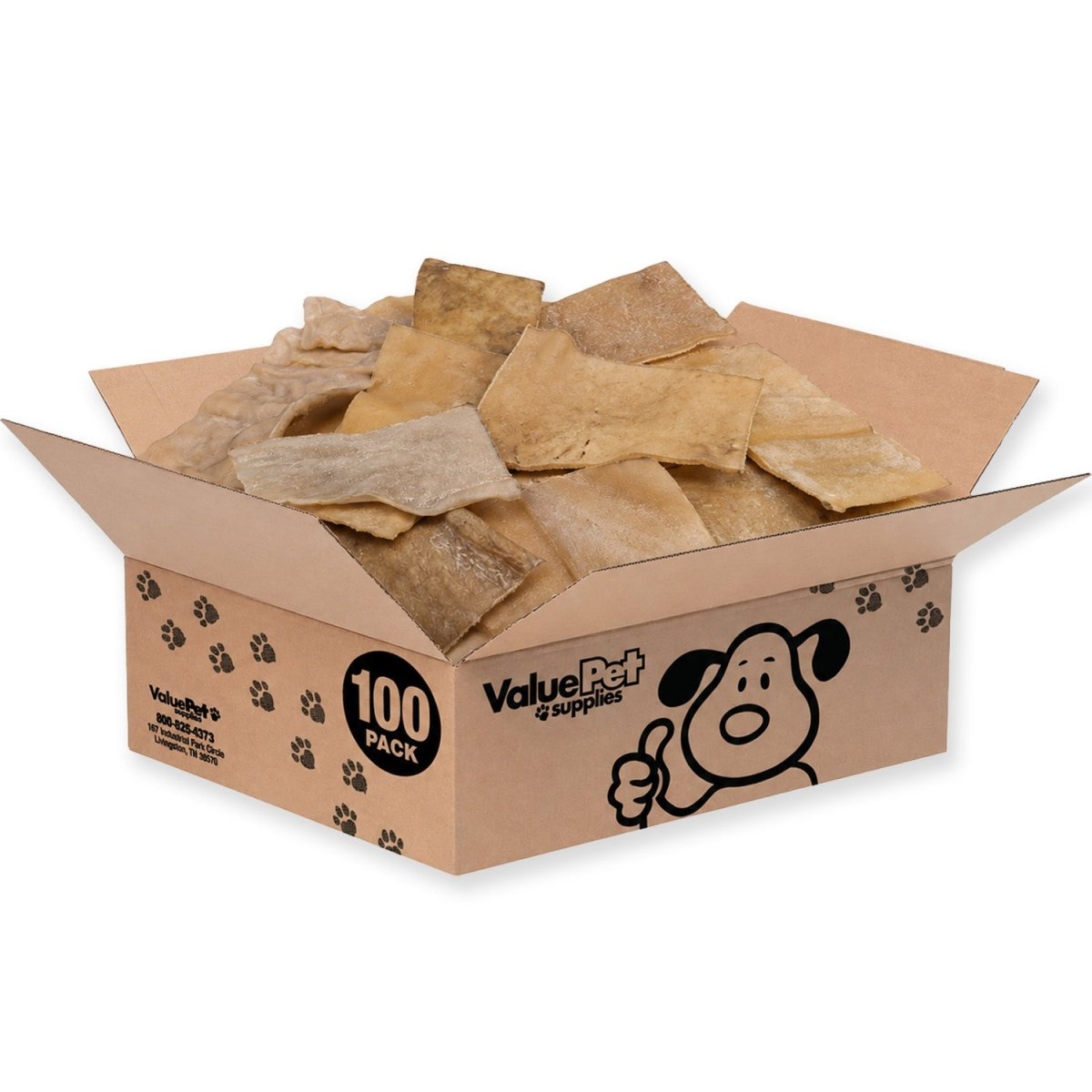 ValueBull USA Rawhide Chips, Smoked, 100 Count Bulk Pack - Valuepetsupplies