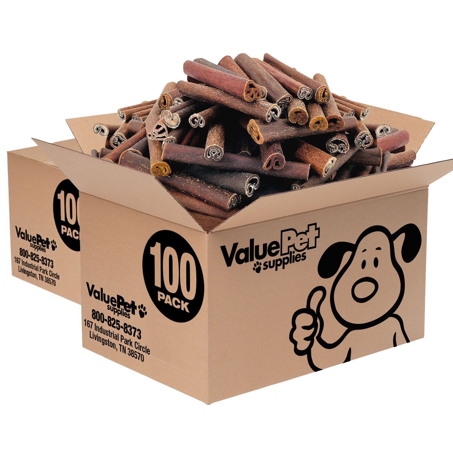 ValueBull Collagen Sticks for Dogs, 6 Inch Jumbo Chews, Natural Long-Lasting Dog Treats, 200 Count Bulk Pack