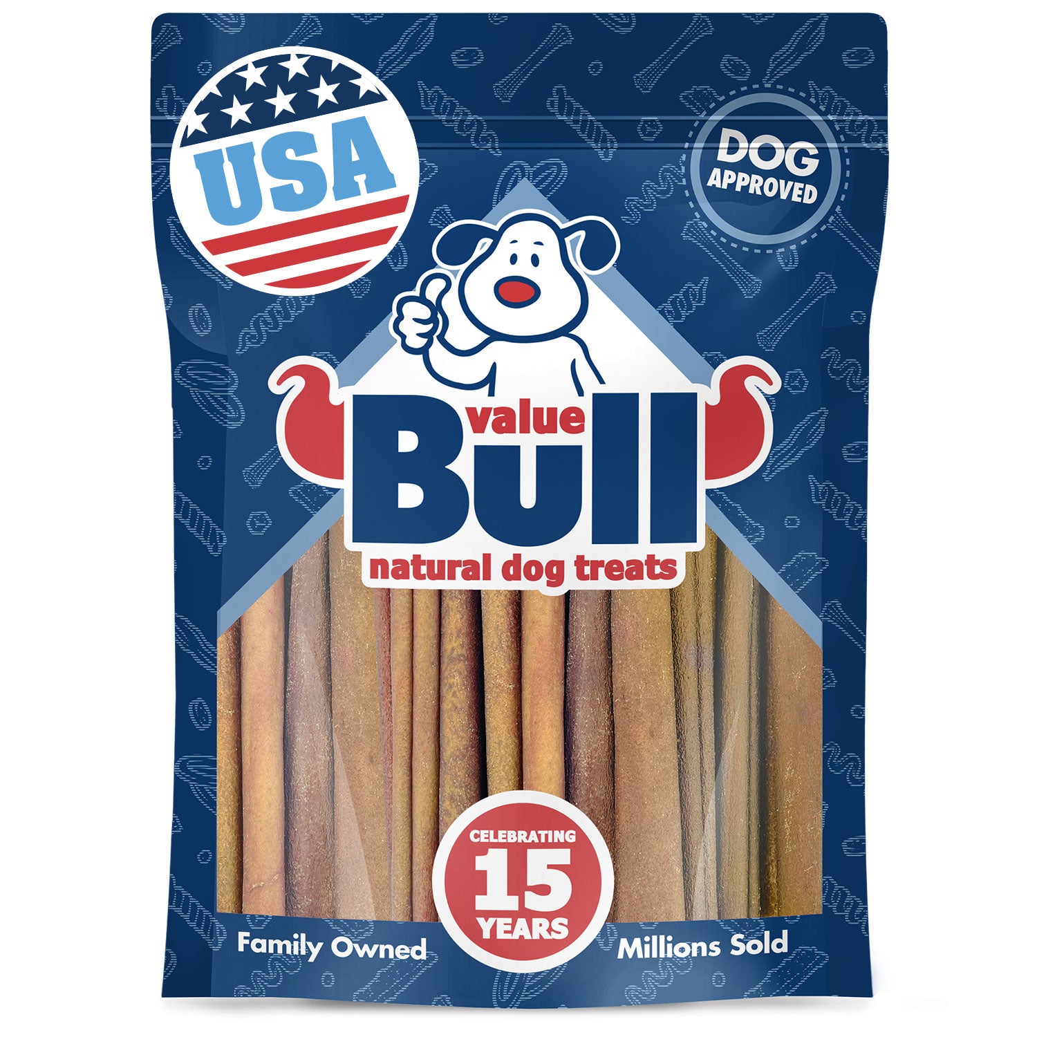 ValueBull USA Collagen Sticks for Dogs, 4-6 Inch Varied Chews, Natural Long-Lasting Dog Treats, 1 Pound - Varied - 1 Pound