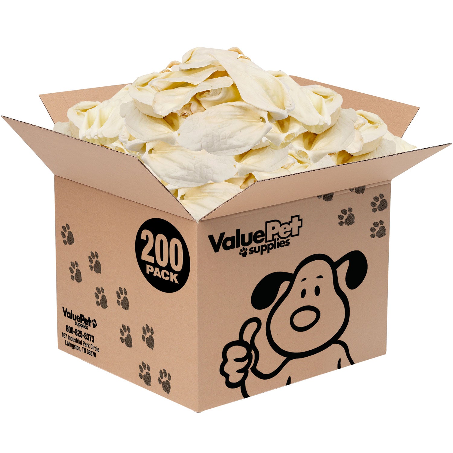ValueBull Premium Cow Ears, Large, 200 Count BULK PACK - Large - 200 Ears