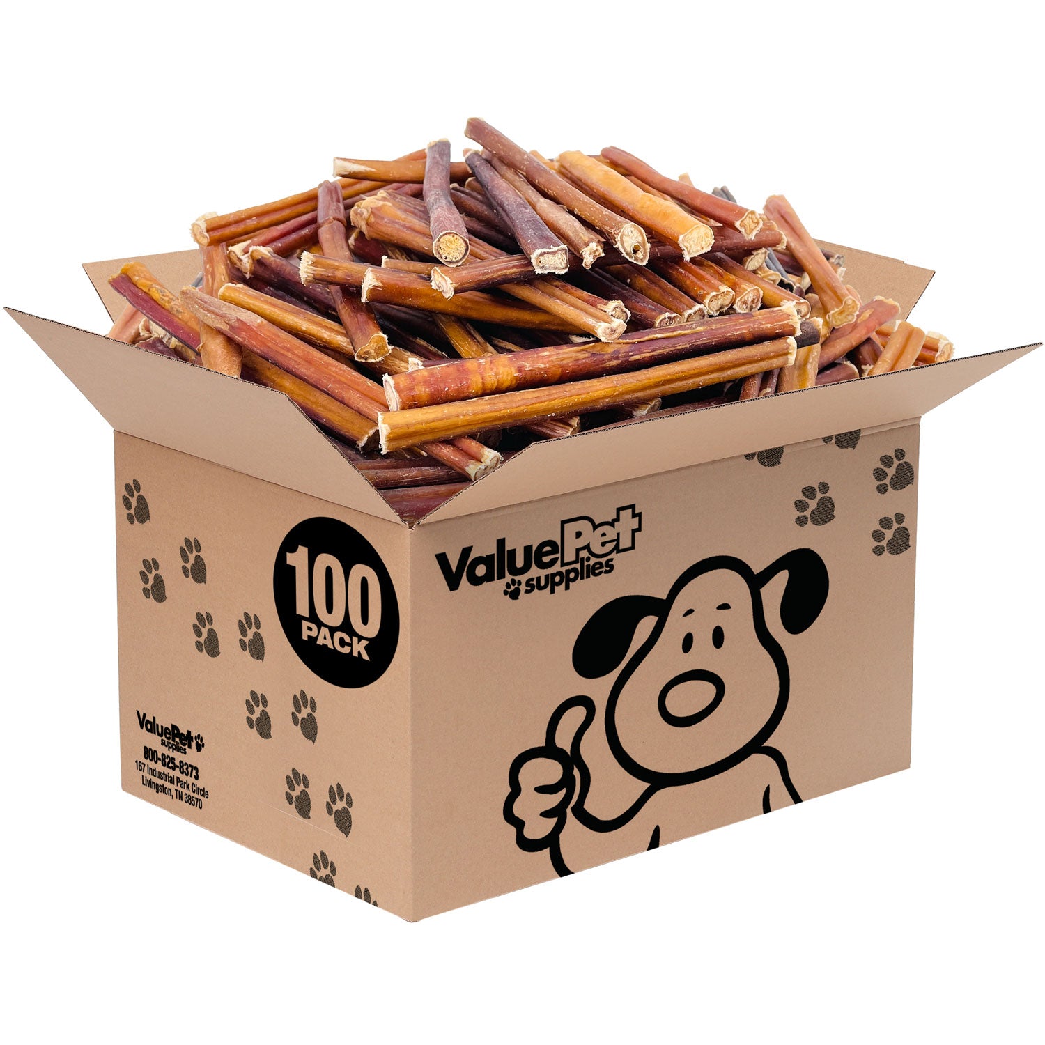 ValueBull Bully Sticks for Small Dogs, Thin 6 Inch, 100 Count Bulk Pack - Thin - 100 Sticks