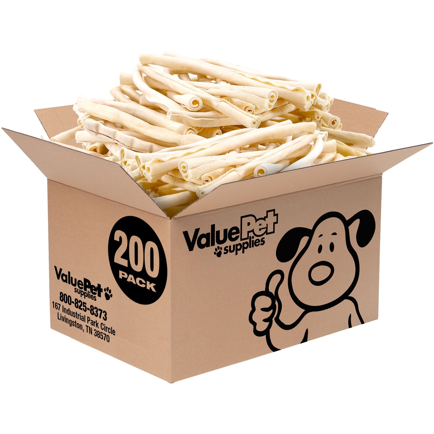 ValueBull USA Retriever Rolls for Small Dogs, Premium Rawhide, Thin 10 Inch, 200 Count Bulk Pack - Natural- 200 Rolls