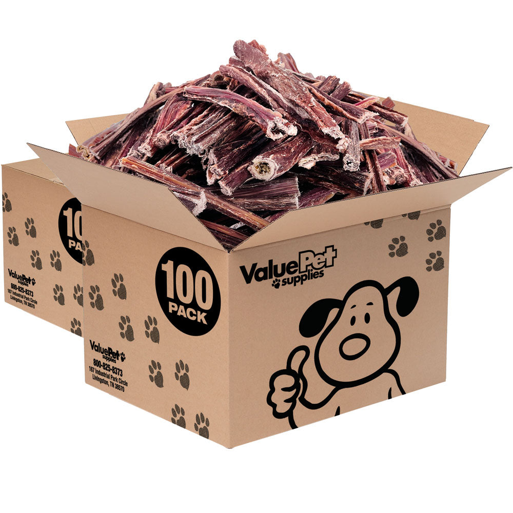 ValueBull Beef Jerky Gullet Sticks, Premium Dog Chews, 5-6 Inch, 200 Count Bulk Pack - Gullet - 200 Sticks