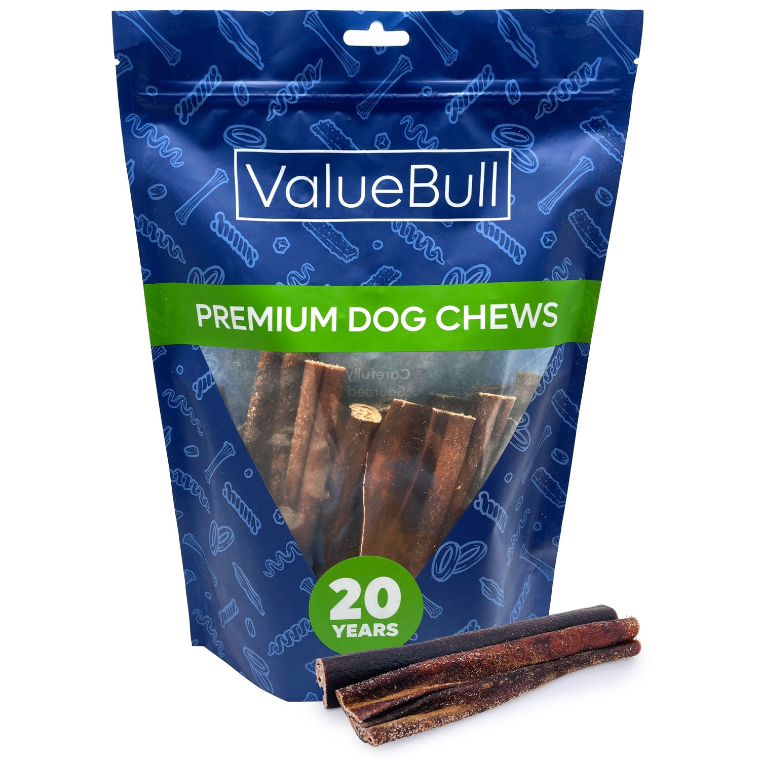 ValueBull Beef Collagen Sticks for Dogs, Varied Shapes & Sizes, 1 Pound - Varied - 1 Pound
