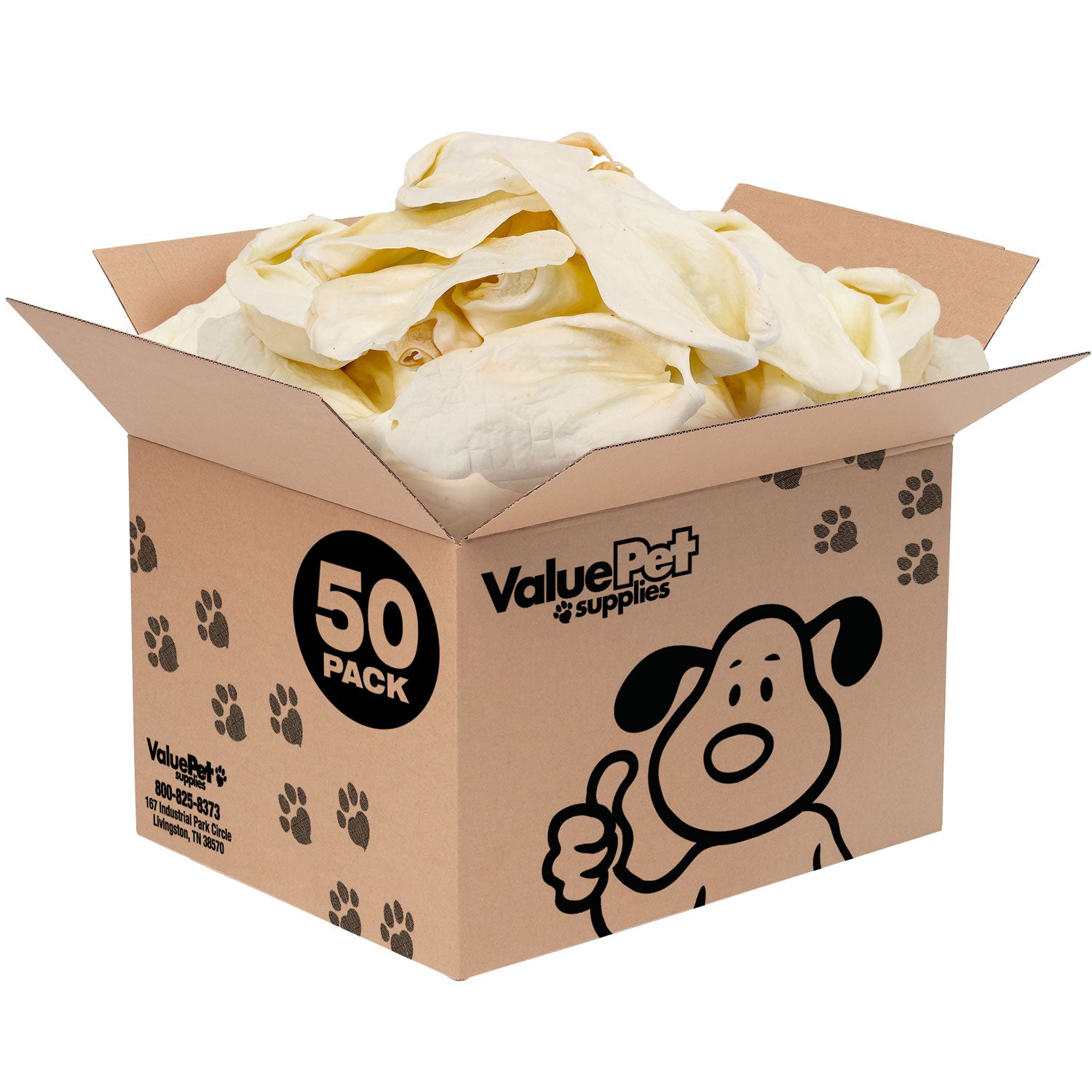ValueBull Premium Cow Ears, Large, 50 Count BULK PACK - 50