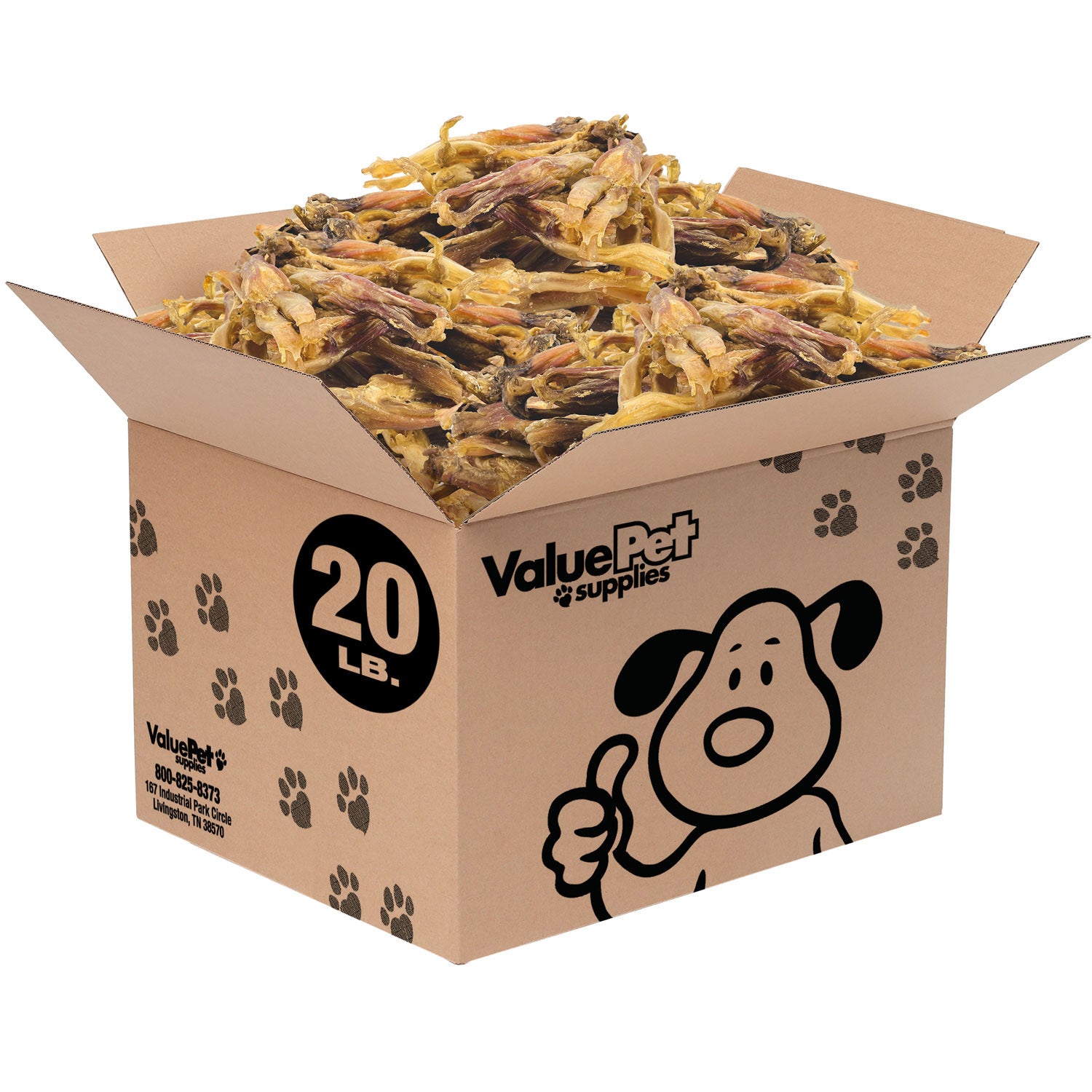 ValueBull Beef Tendons For Dogs, Varied Shapes, 20 Pound Bulk Pack