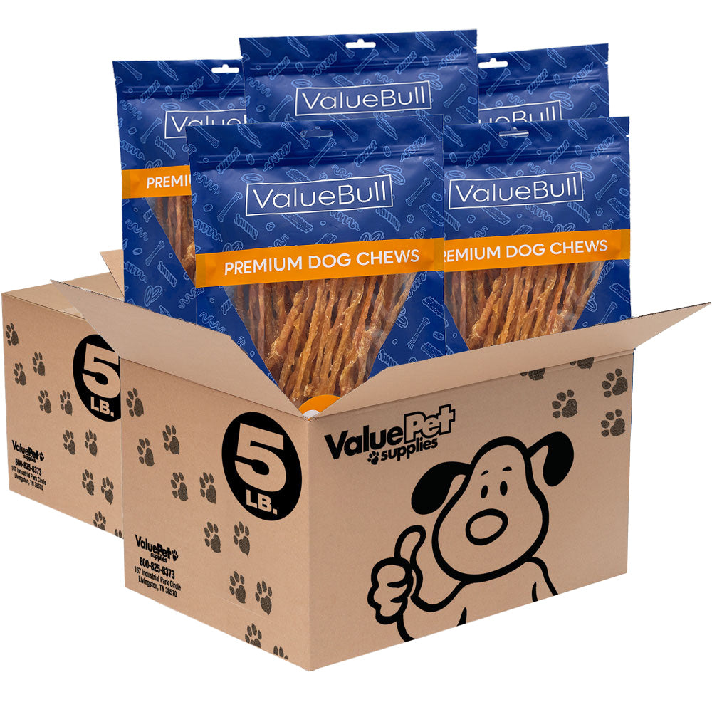 ValueBull USA Turkey Tendons Dog Treats, 10 Pounds, Wholesale Pack - Tendons - 10 Pound