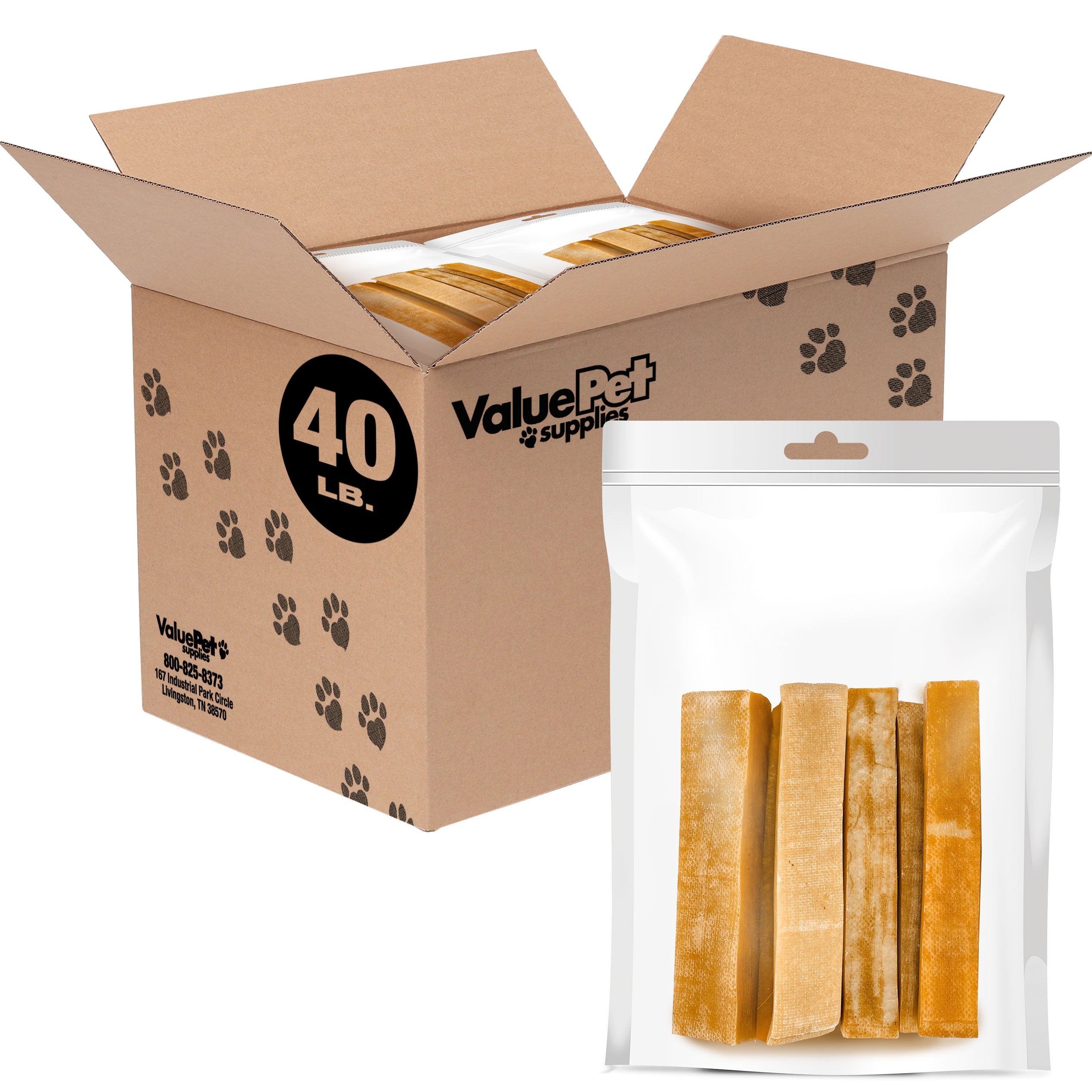 ValueBull Himalayan Yak Cheese Dog Chews, Medium, 40 Pound RESALE PACKS (5 bars per bag)