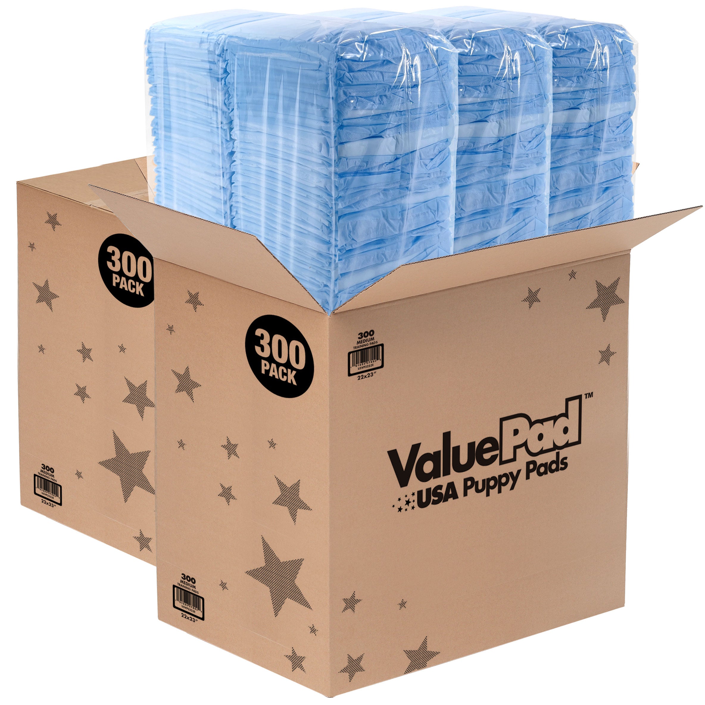 ValuePad USA Puppy Pads, Medium 22x23 Inch, 600 Count Bulk Pack - 600 Count