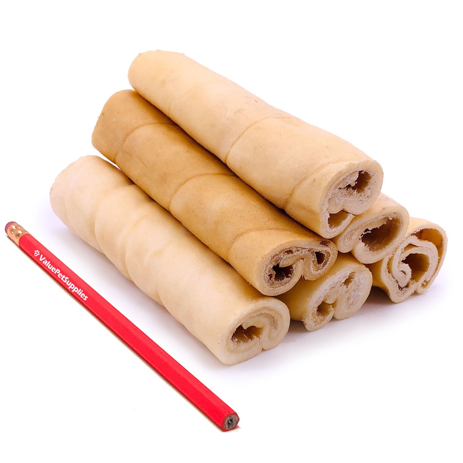 ValueBull Beef Cheek Rolls, Long Lasting Dog Chews, Jumbo 5-6 Inch, 25 Count Bulk Pack - Cheek - 25 Rolls