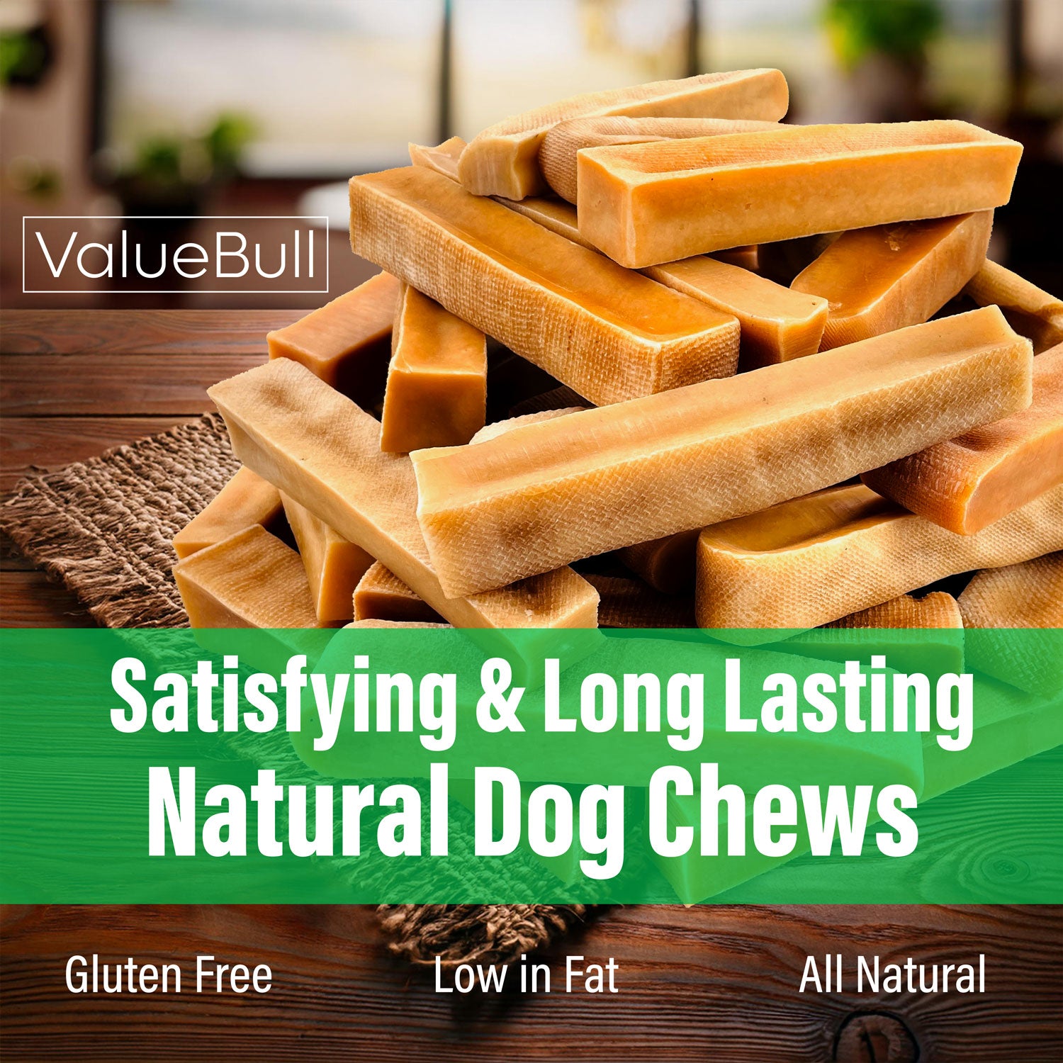 ValueBull Himalayan Yak Cheese Dog Chews, Medium, 100 ct Wholesale Pack - Medium - 100 Bars
