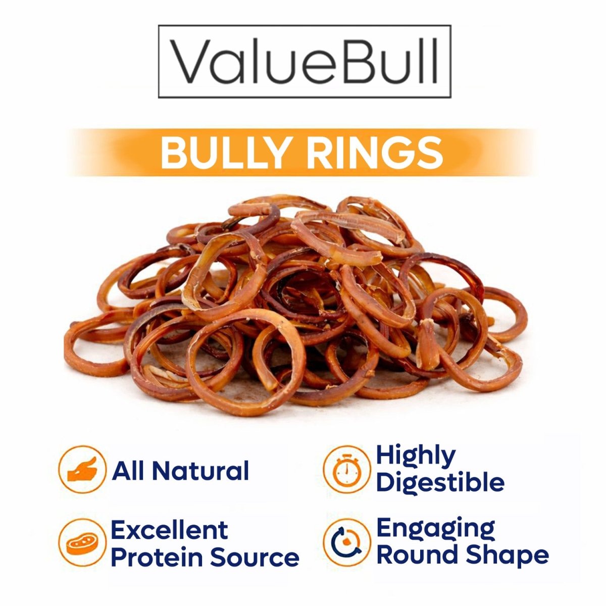 ValueBull Bully Stick Rings for Dogs, Varied, 25 Count - Donut - 25 Rings