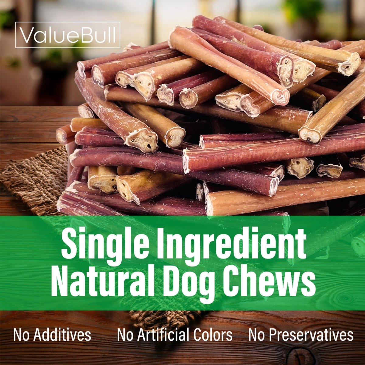 ValueBull Bully Sticks for Dogs, Medium 6 Inch, 50 Count - Medium - 50 Sticks