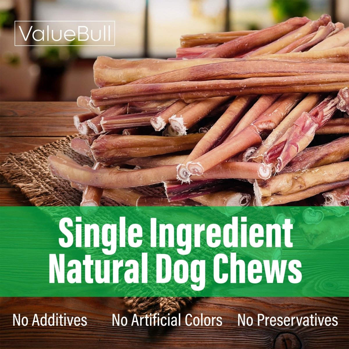 ValueBull Bully Sticks for Large Dogs, Thick 12 Inch, 200 Count Wholesale Pack - Thick - 200 Sticks