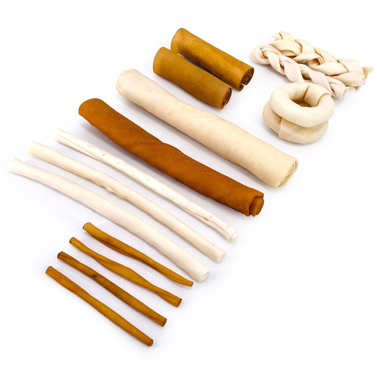 ValueBull USA Rawhide, Varied Mix of Fun Shapes for Dogs, 5 Pound Bulk Pack - Valuepetsupplies