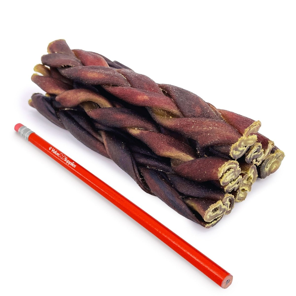 ValueBull USA Collagen Braid Beef Large Dog Chews, Medium 6 Inch 200 Count Bulk Pack - Medium - 200 Braids