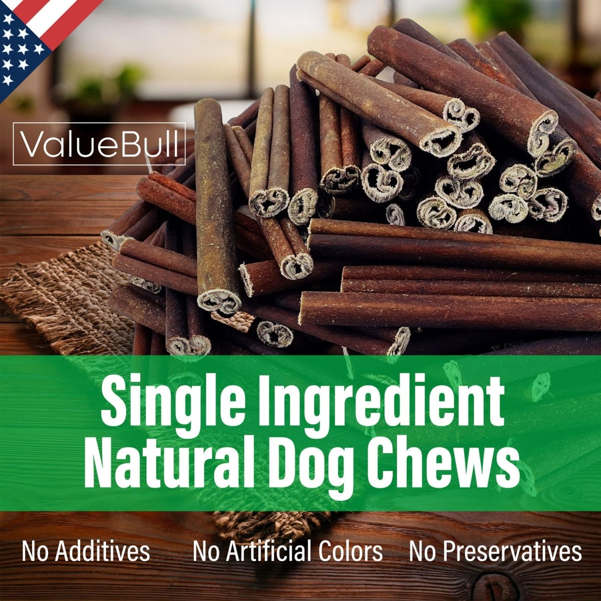 ValueBull USA Collagen Sticks for Dogs, 6 Inch Medium Chews, Natural Long-Lasting Dog Treats, 200 Count Bulk Pack - Medium - 200 Sticks