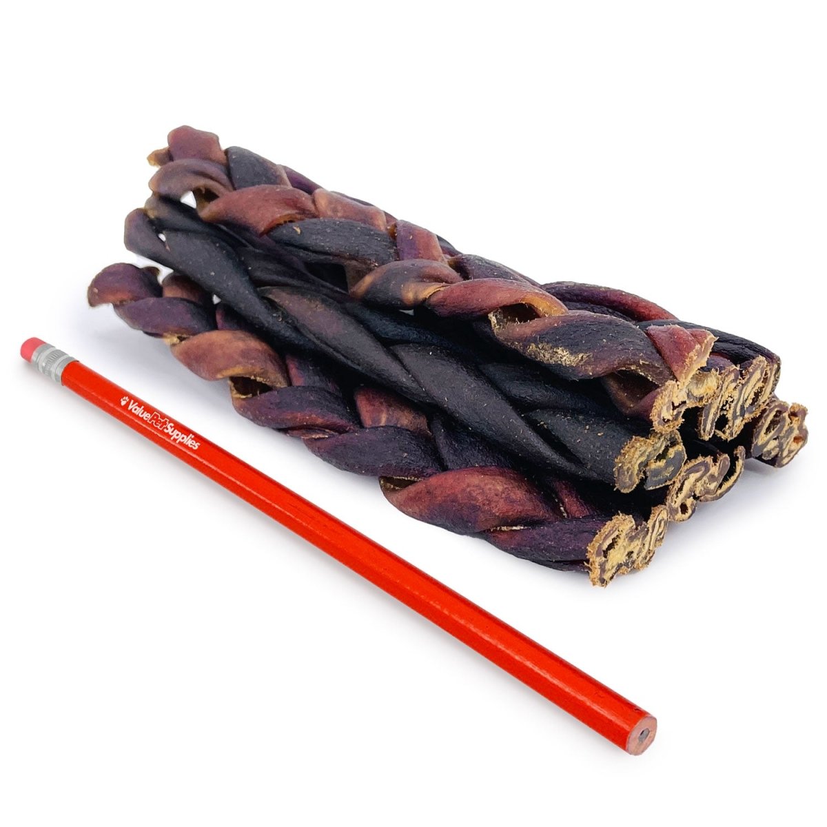 ValueBull USA Collagen Braided Sticks for Dogs, 6 Inch Thin Chews, Natural Dog Treats, 25 Count - 25