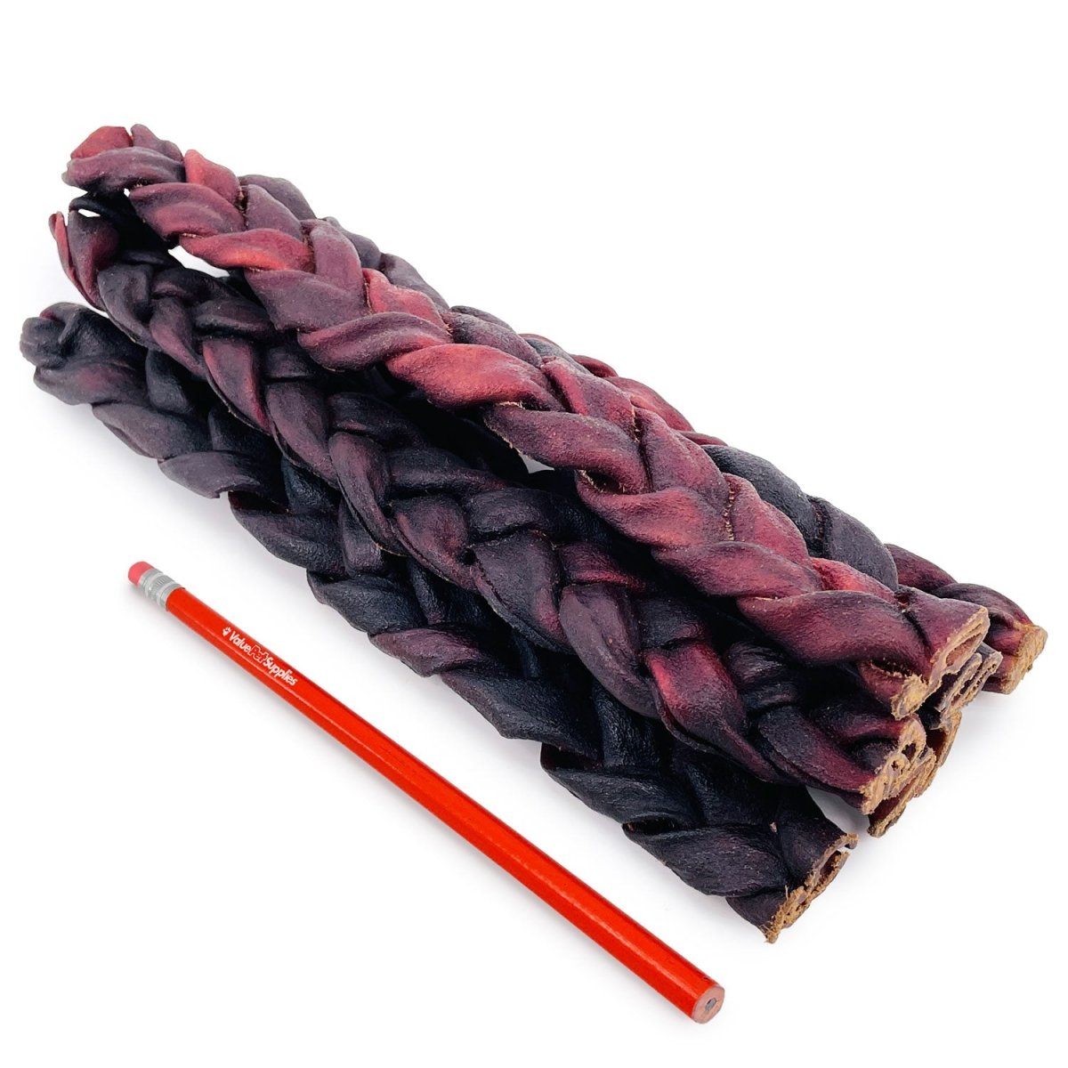ValueBull USA Collagen Braid Beef Large Dog Chews, Thick 12 Inch 10 Count - Thick - 10 Braids