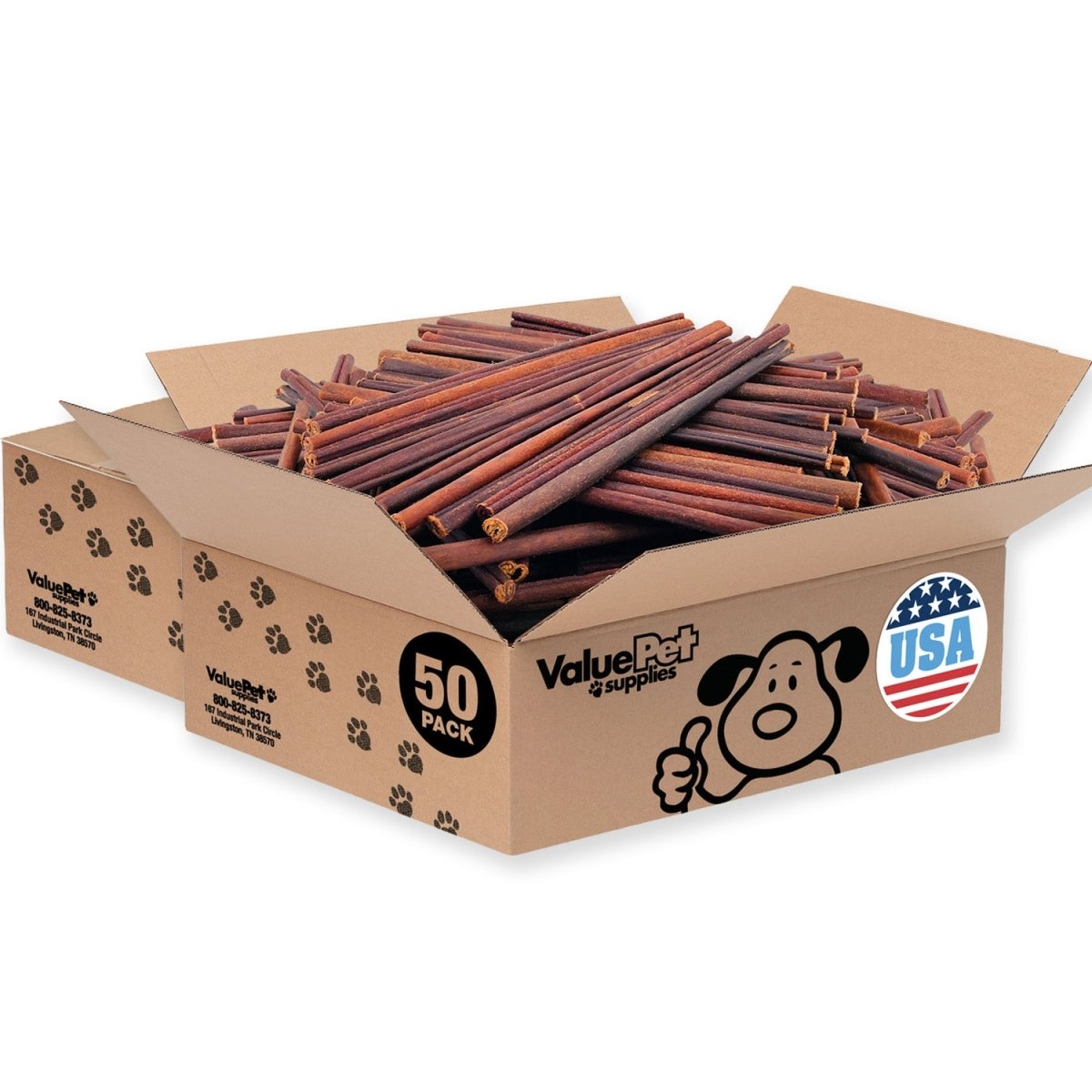 ValueBull USA Collagen Sticks for Small Dogs, 12 Inch Thin Chews, Natural Dog Treats, 100 Count Bulk Pack - Valuepetsupplies