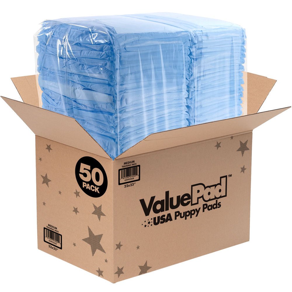 ValuePad USA Puppy Pads, Medium 22x23 Inch, 50 Count - Valuepetsupplies