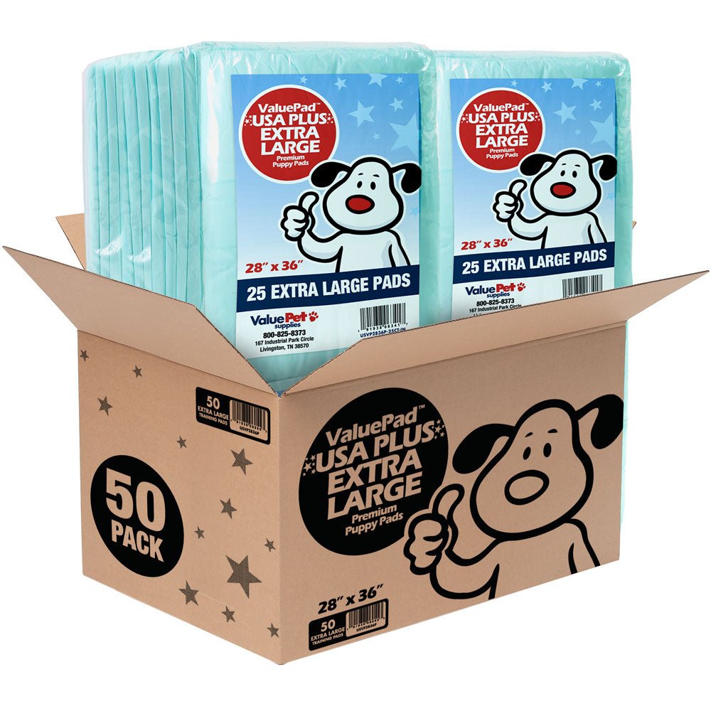 ValuePad USA Plus Puppy Pads, Extra Large 28x36 Inch, 400 Count Wholesale Pack - Valuepetsupplies