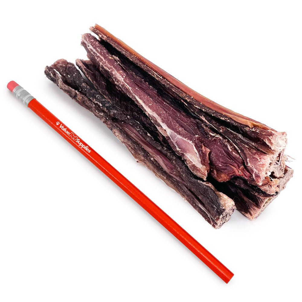 ValueBull Beef Jerky Gullet Sticks, Premium Dog Chews, 5-6 Inch, 25 Count - Gullet - 25 Sticks