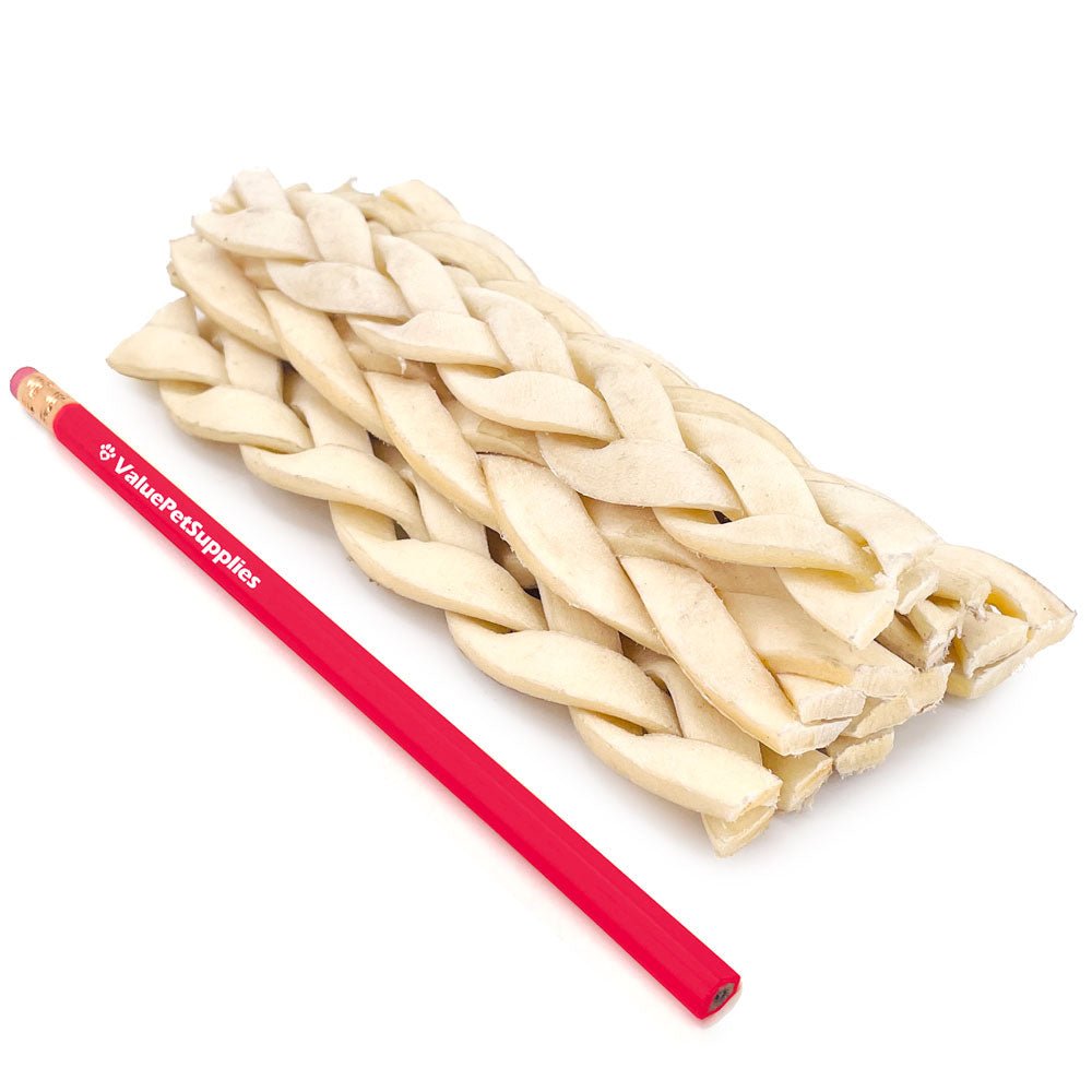 ValueBull Beef Cheek Braids, Long Lasting Dog Chews, 5-6 Inch, 100 Count Bulk Pack - Cheek - 100 Braids