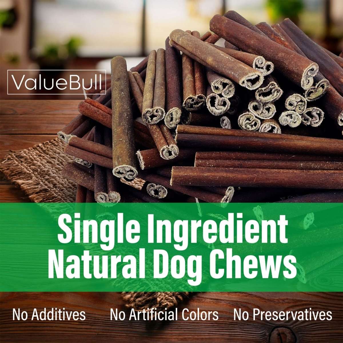 ValueBull Collagen Sticks for Dogs, 6 Inch Medium Chews, Natural Long-Lasting Dog Treats, 100 Count Bulk Pack - Medium - 100 Sticks