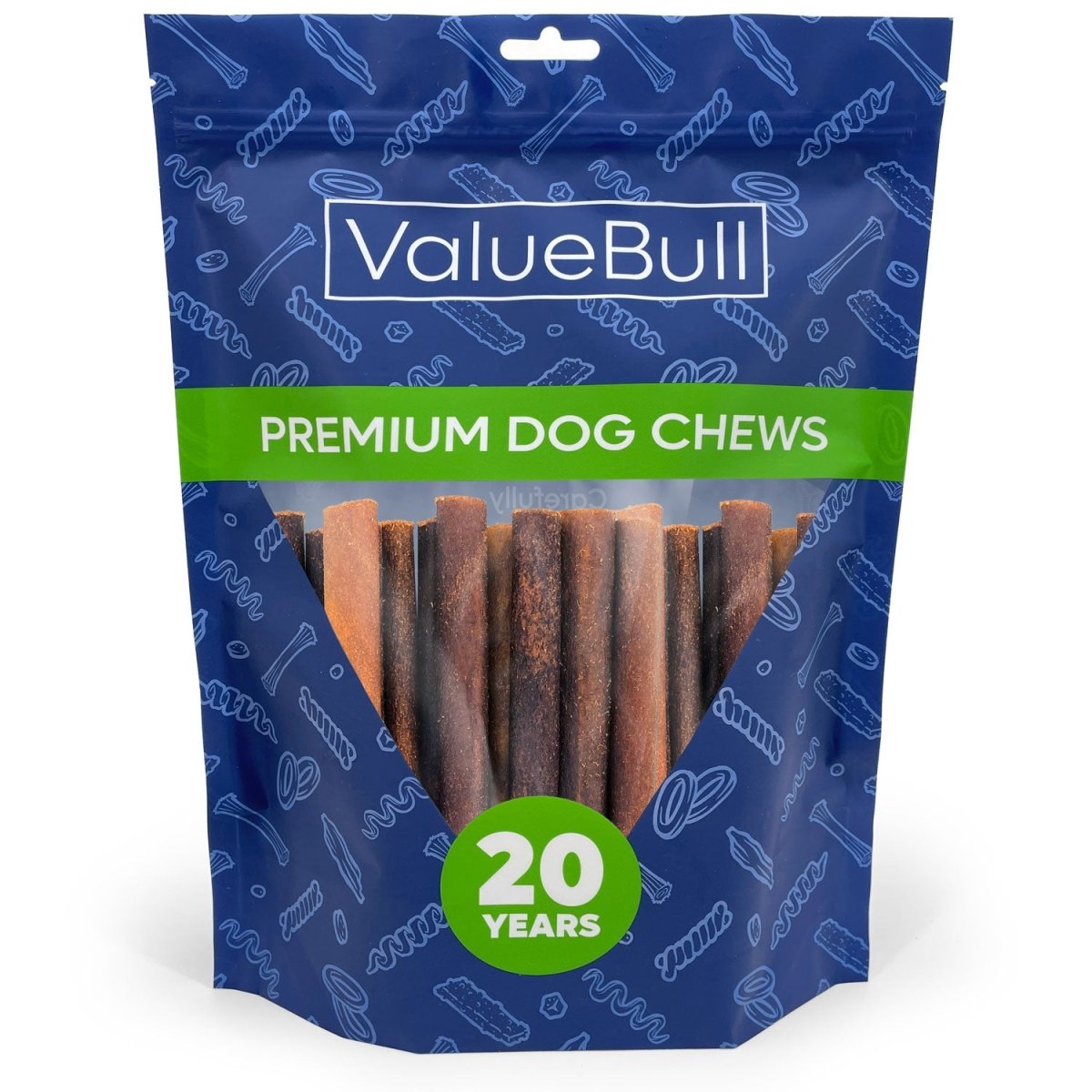 ValueBull Collagen Sticks for Dogs, 6 Inch Medium Chews, Natural Long - Lasting Dog Treats, 25 Count - Valuepetsupplies