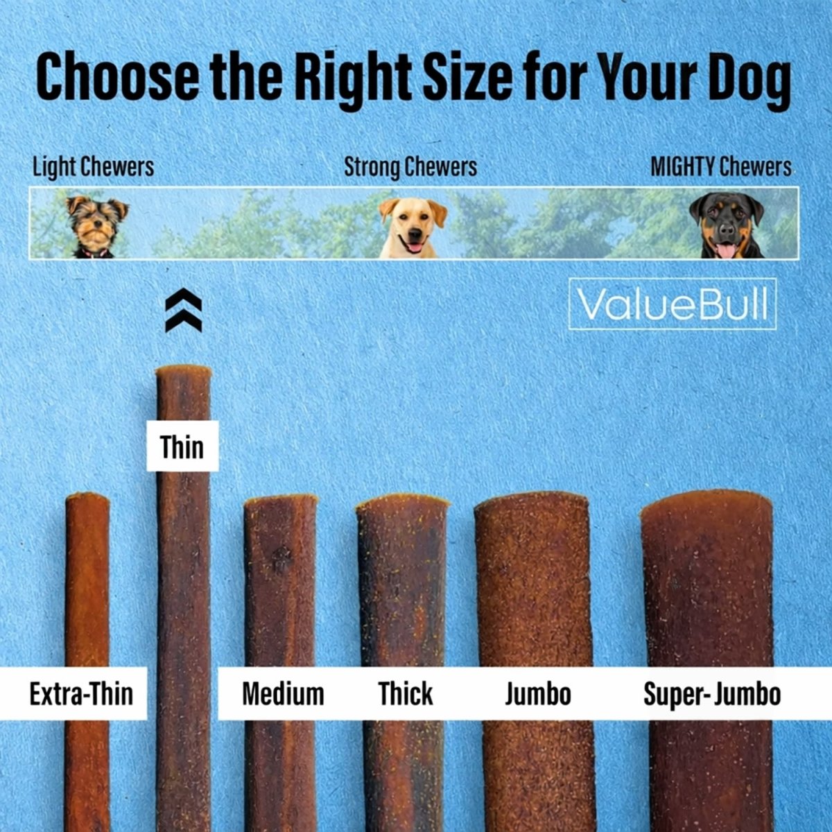 ValueBull Buffalo Collagen Sticks for Small Dogs, 6 Inch Thin Chews, Natural Dog Treats, 10 Count - Valuepetsupplies