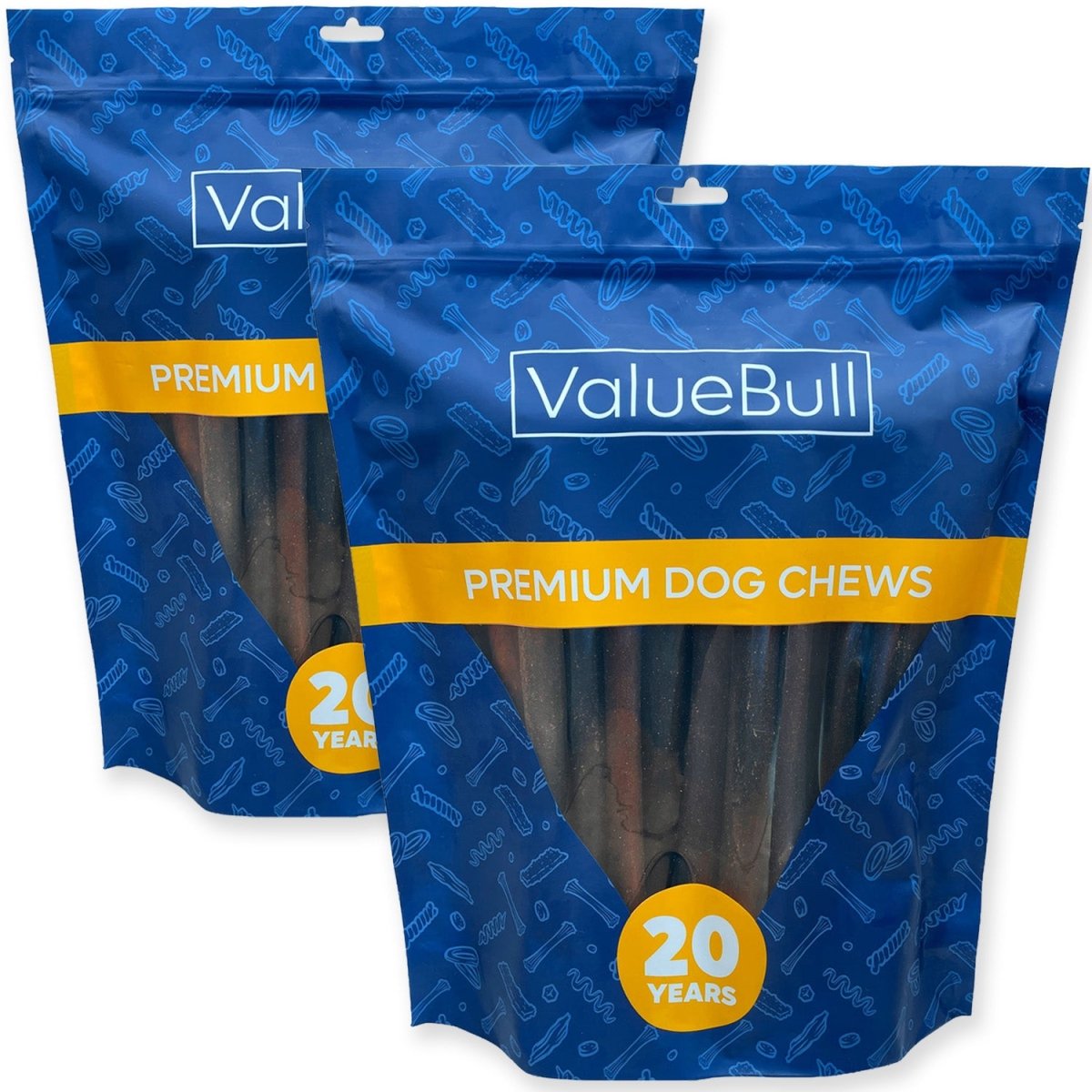 ValueBull Collagen Sticks for Dogs, 12 Inch Jumbo Chews, Natural Long-Lasting Dog Treats, 50 Count - Valuepetsupplies