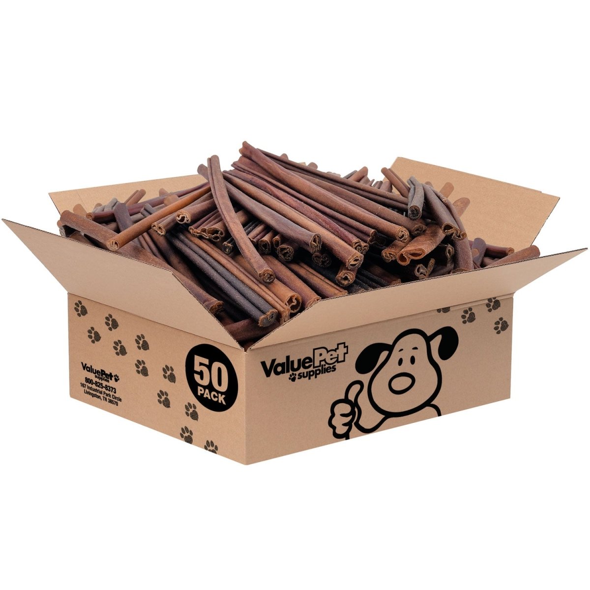 ValueBull Collagen Sticks for Dogs, 12 Inch Medium Chews, Natural Long - Lasting Dog Treats, 50 Count Bulk Pack - Valuepetsupplies
