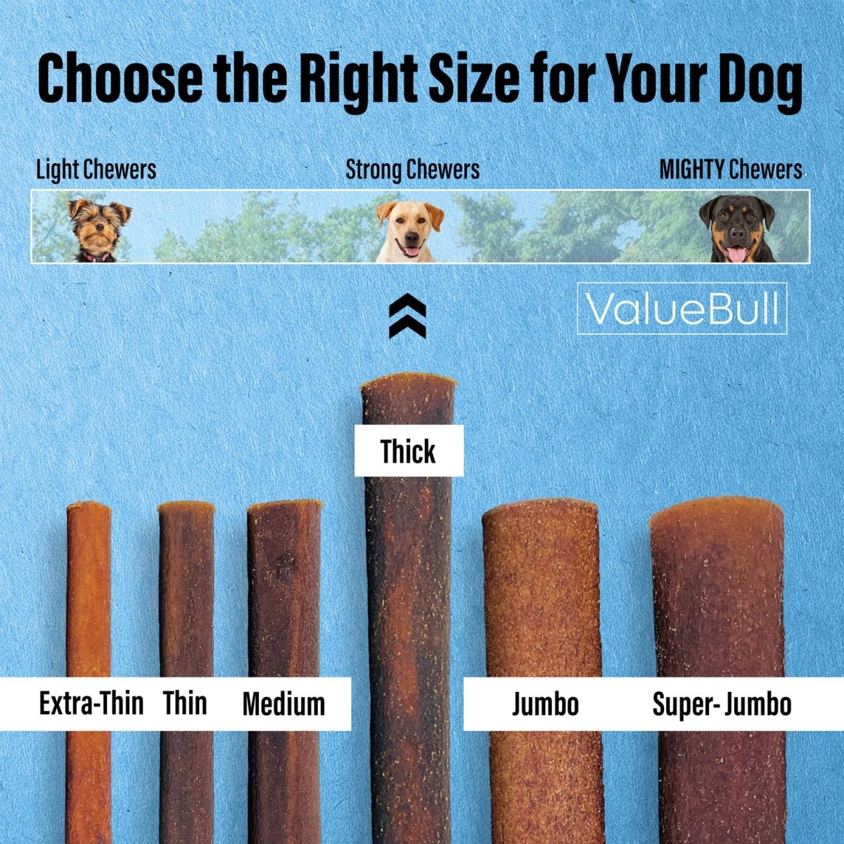 ValueBull Collagen Sticks for Dogs, 12 Inch Thick Chews, Natural Long-Lasting Dog Treats, 10 Count - Valuepetsupplies