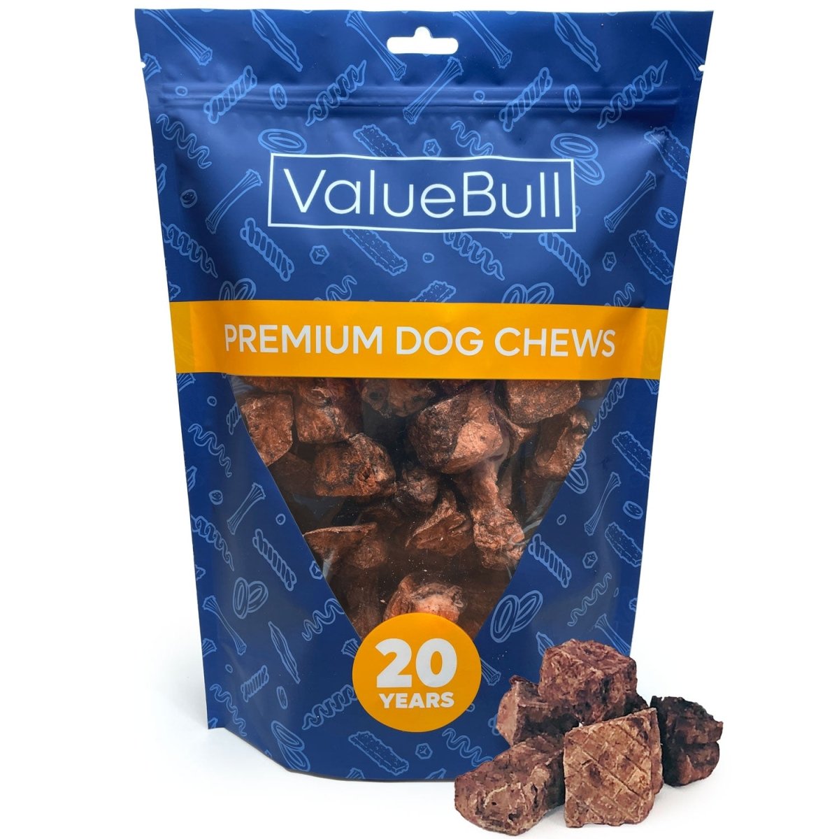 ValueBull Lamb Lung Cubes for Dogs, Premium, 1 Pound - Cubes - 1 Pound