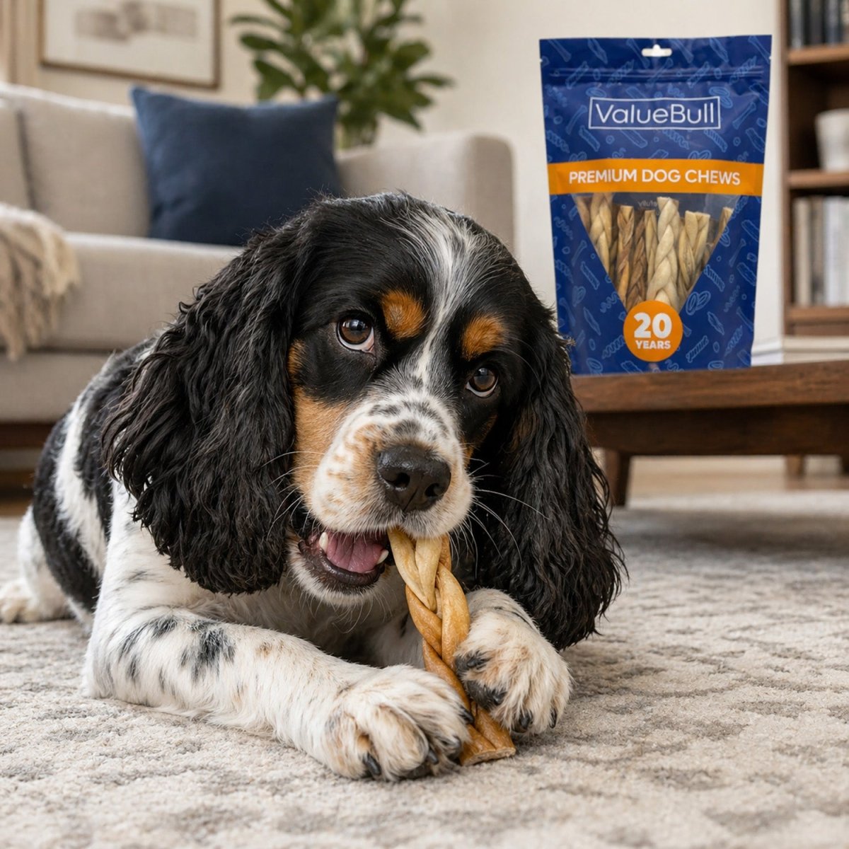 ValueBull Lamb Collagen Braids for Dogs, Varied Sizes/Shapes, Natural Long-Lasting Dog Treats, 800 Count Wholesale Pack - Valuepetsupplies