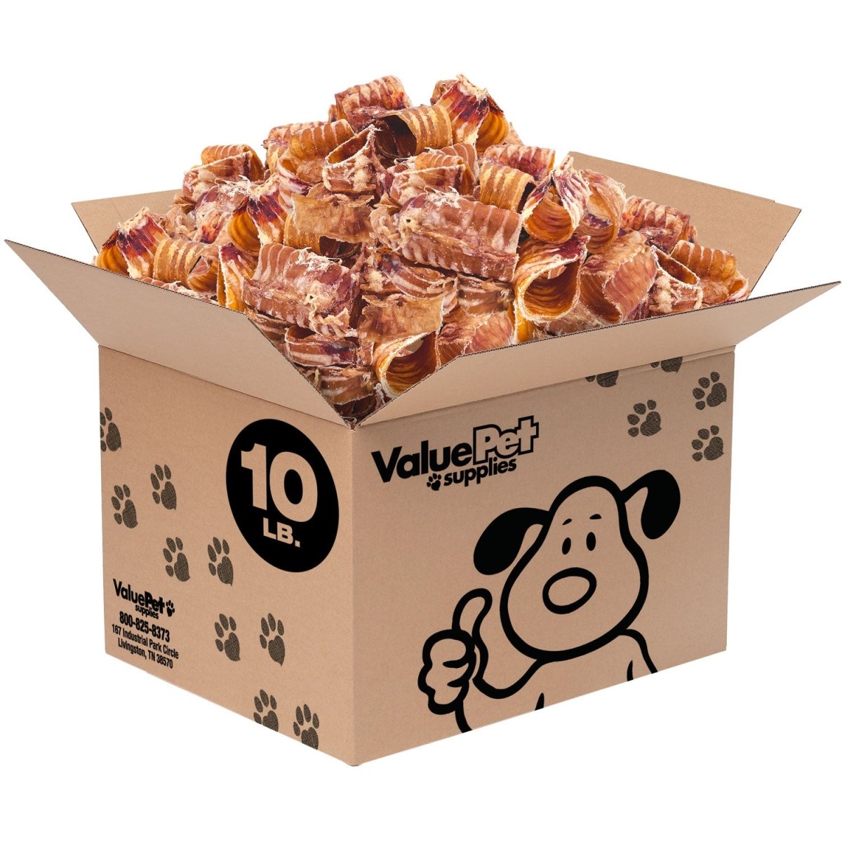 ValueBull Beef Trachea Bites, Premium, 10 Pounds Bulk Pack - Valuepetsupplies