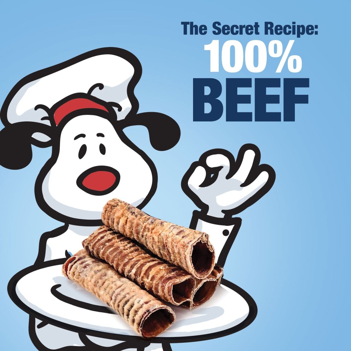 ValueBull Beef Trachea Dog Treats 10-12 Inch, 40 Count Bulk Pack - Beef - 40 Tubes