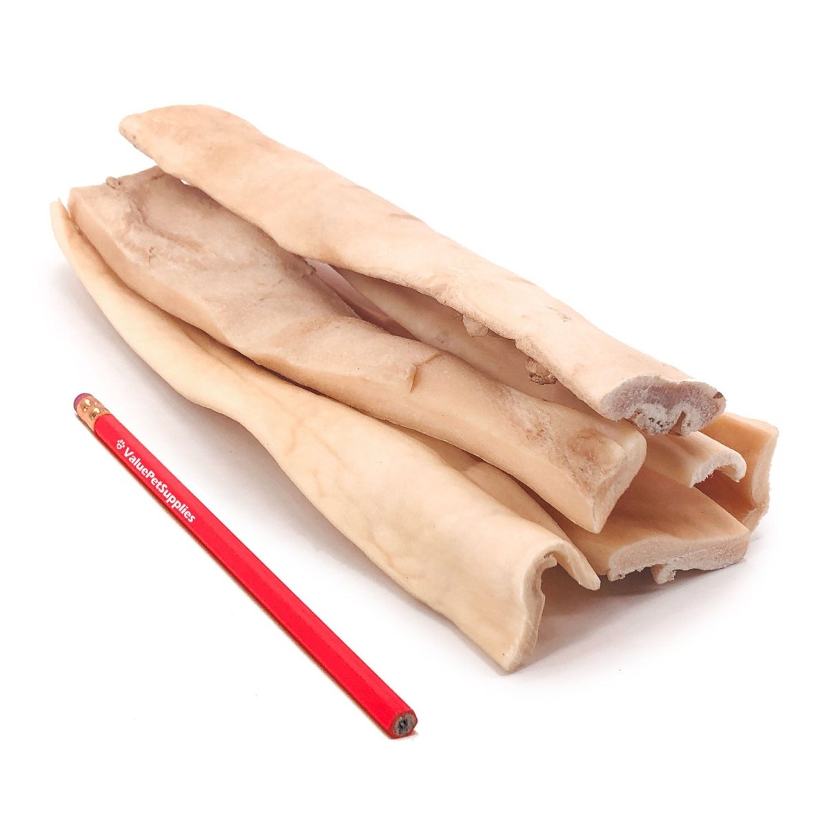 ValueBull Beef Cheek Slices, Long Lasting Dog Chews, Thick 9-10 Inch, 160 Count Bulk Pack - Thick - 160 Slices