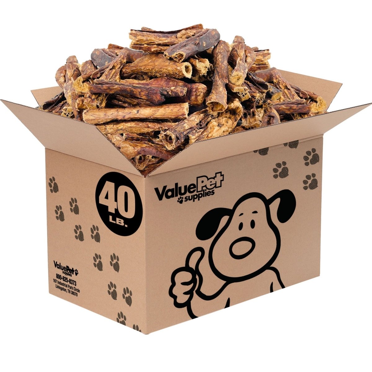 ValueBull Beef Lung Sticks, Premium 40 Pound Wholesale Pack - Valuepetsupplies